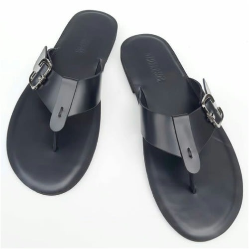 Black Buckle Slippers