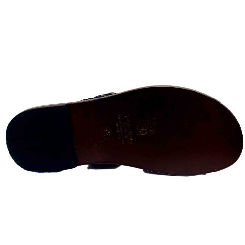 Black Leather Slippers With Buckle