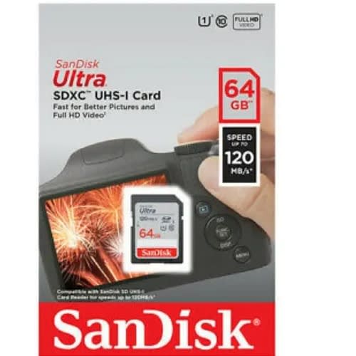 Ultra 64GB Sdxc Memory Card C10 120mb/s