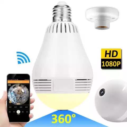 Panoramic 360 Degree V380 Camera Wireless Light Bulb Ip Camera Wifi