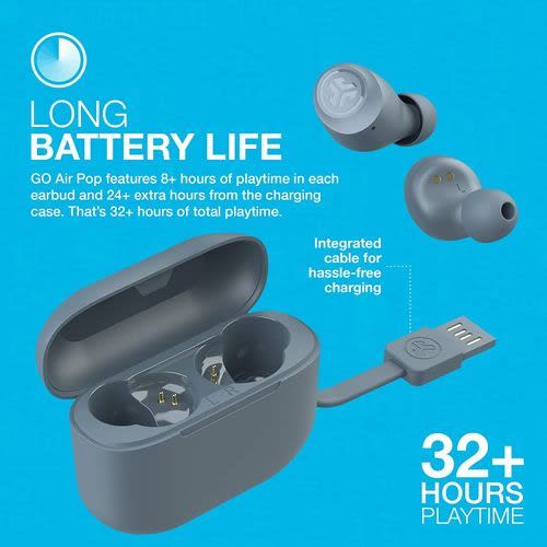 Go Air Pop True Wireless Bluetooth Earbuds + Charging Case - Slate