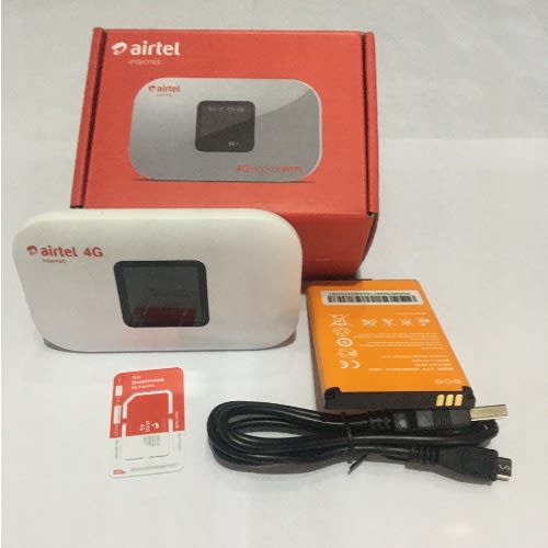 Airtel 4G LTE Pocket Mobile WiFI With Screen Display and 5 Gig Free Bonus Airtel Data Sim