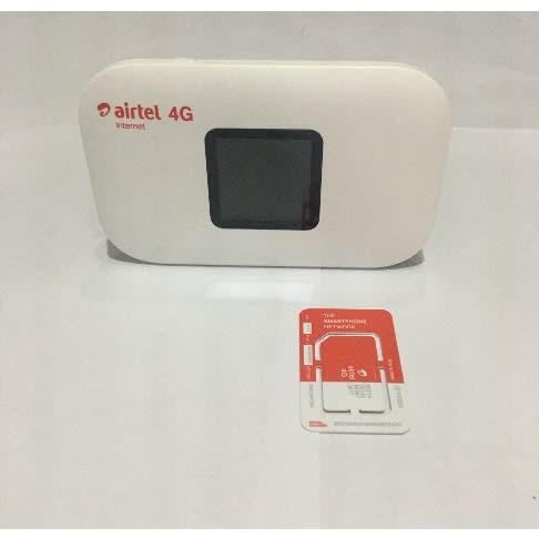 Airtel 4G LTE Pocket Mobile WiFI With Screen Display and 5 Gig Free Bonus Airtel Data Sim