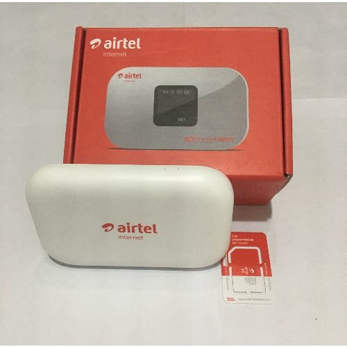Airtel 4G LTE Pocket Mobile WiFI With Screen Display and 5 Gig Free Bonus Airtel Data Sim