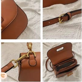 Acrylic Bamboo-like Handle Handbag -Brown