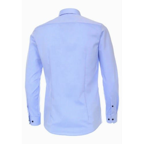Men's Formal Shirt With Matching Tie  - Light Blue/ Black