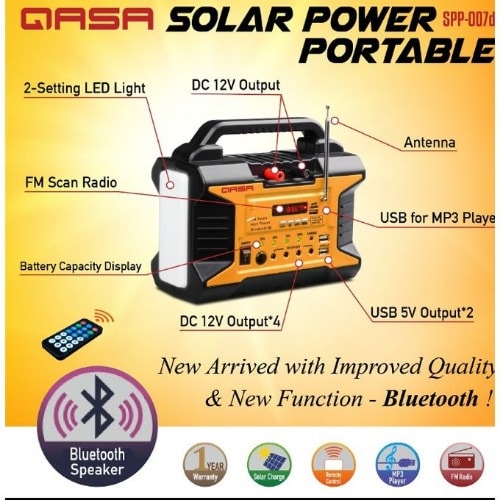 Solar Power Generator + Panel + Led Bulbs