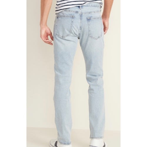 Slim Built-in Flex Distressed Jean, Light Wash