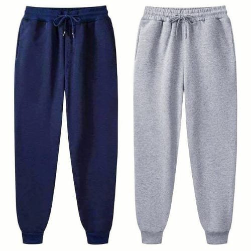2-in-1 Thick Joggers Pant - Navy Blue & Grey