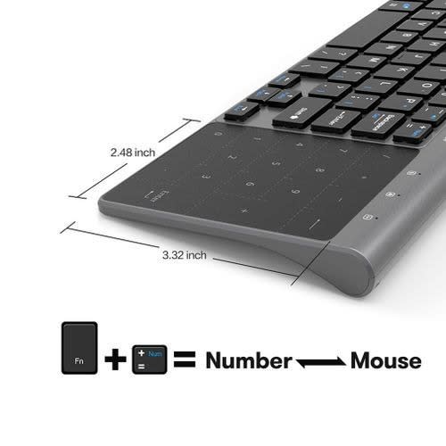 Thin 2.4ghz Usb Wireless Mini Keyboard With Number Touchpad Numeric Keypad