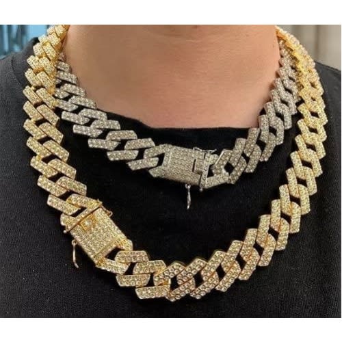 Set Of 2 Cuban Chain Necklaces - Gold & Silver