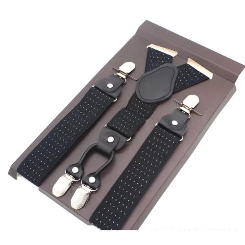 Men's Dotted Suspender - Black