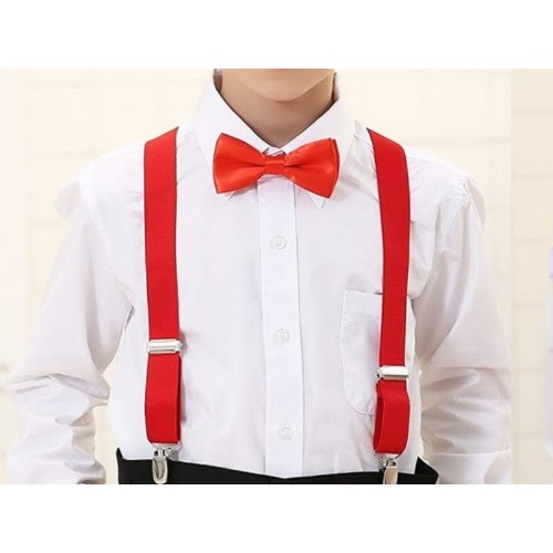 Kids Quality Suspender- Red