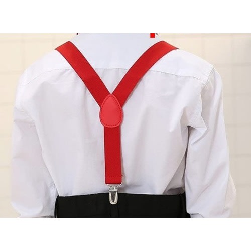 Kids Quality Suspender- Red