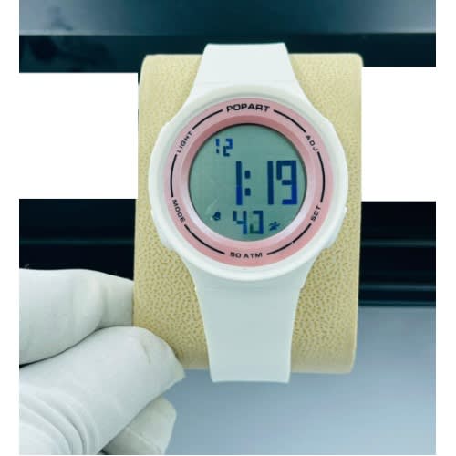 Popart Digital Wristwatch-  White