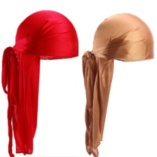 2 In 1 Silky Durags(Red & Brown)