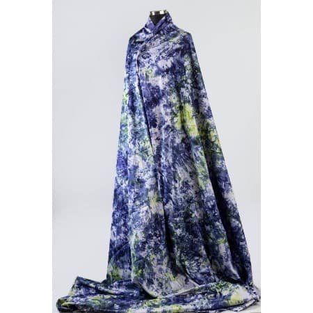 Adire Fabric - Blend Of Blue And Lemon - 5 Yards