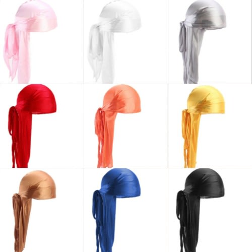 Plain Silky Durags - 9 In 1  - Multicolor