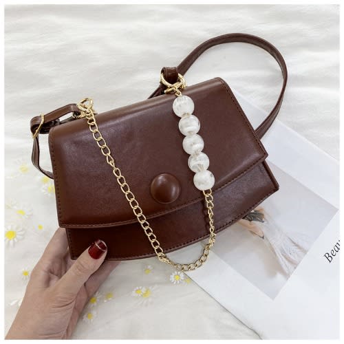 Leather Ladies Crossbody Hand Bag- Coffen Brown
