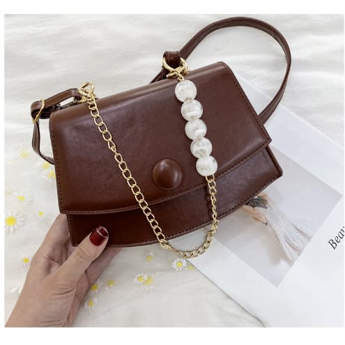 Leather Ladies Crossbody Hand Bag- Coffen Brown