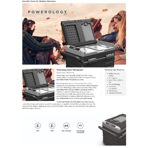 Smart Portable Fridge And Freezer -15600mAh -45L - Black