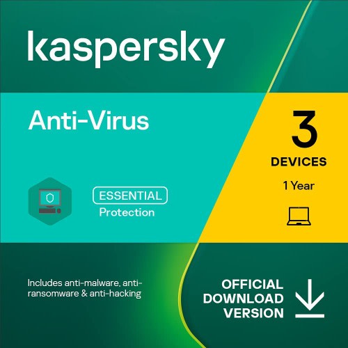 Kaspersky Anti-virus 2022 - 3 Devices - 1 Year - PC