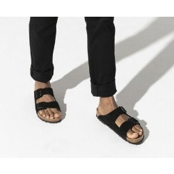 Unisex Suede Leather Birkenstock Slide - Black