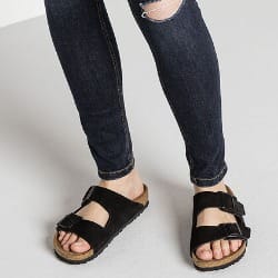 Unisex Suede Leather Birkenstock Slide - Black