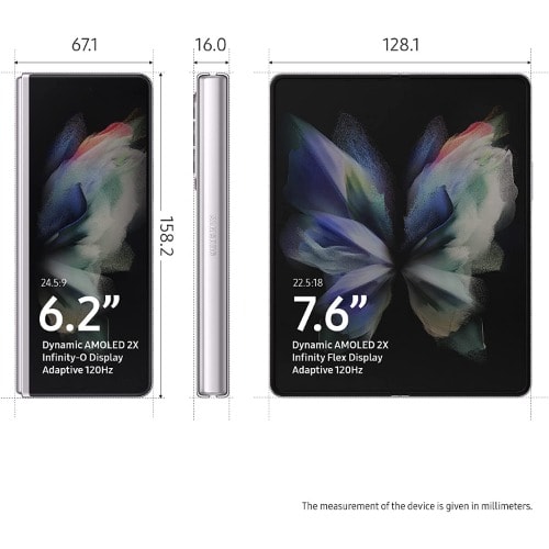Galaxy Z Fold 3 5G - 7.6"Amoled - 12GB RAM - 256GB ROM - Dual SIM - Fingerprint - 4400mAh - Silver