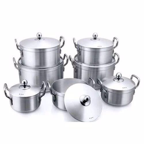 Stainless Cooking Pots - 7 Pieces