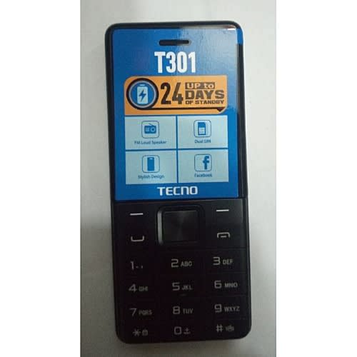 T301 Black - Dual Sim With Camera & Torchlight Fm Loud Speaker - Black