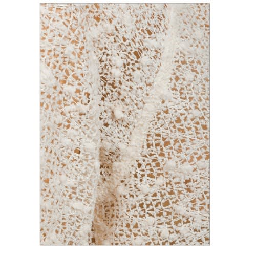 Ladies Open Work Bobble Knit Jumper - Cream