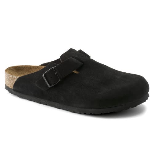 Smart Mens Black Suede Birkenstock Mule