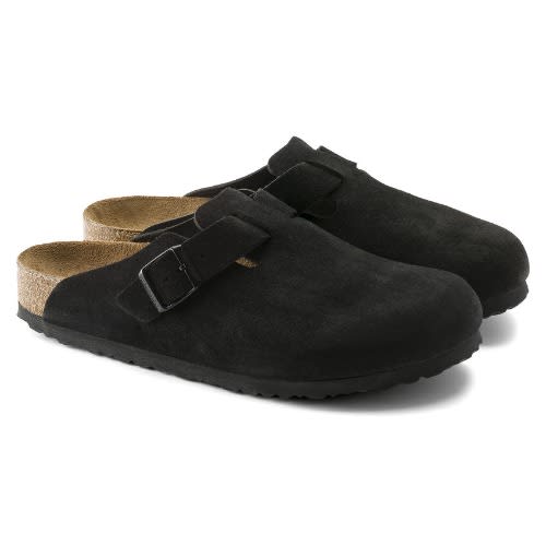 Smart Mens Black Suede Birkenstock Mule