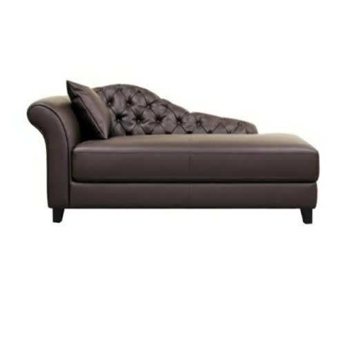 Leather Chaise Lounge - Brown