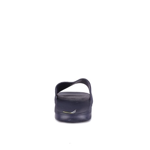 Men's Navy Embossed Logo Slides