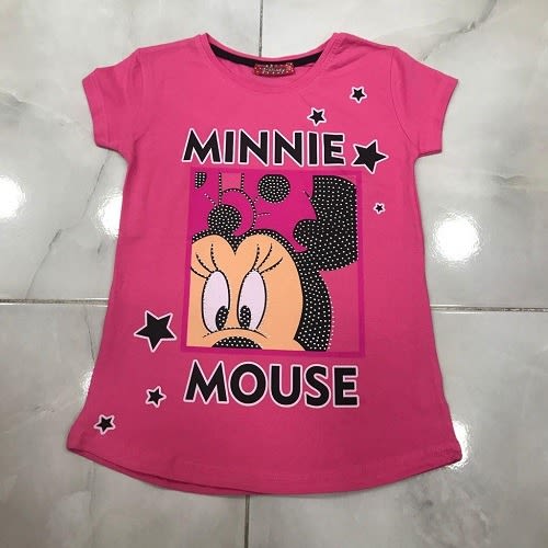 Desney Minnie Mouse Turkey Girls Top -Hot Pink