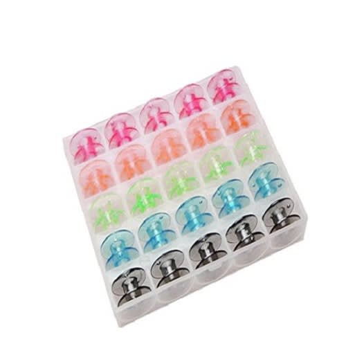 Case Of 25 Colorful Plastic Bobbins