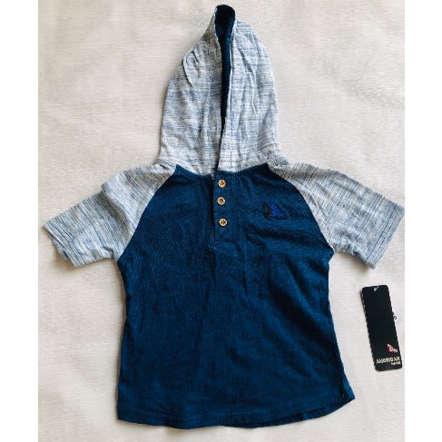 Boys T-shirt Hood - Blue And Grey