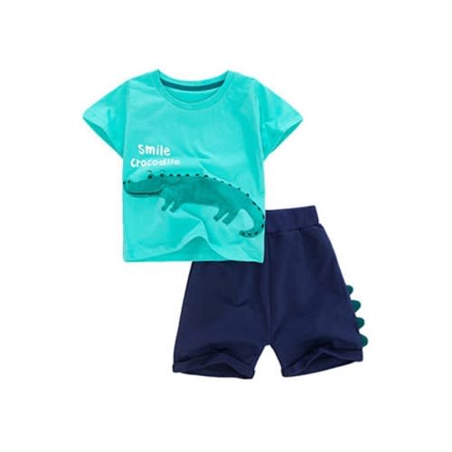 2 Pieces Kid Boy Crocodile Top And Shorts Set