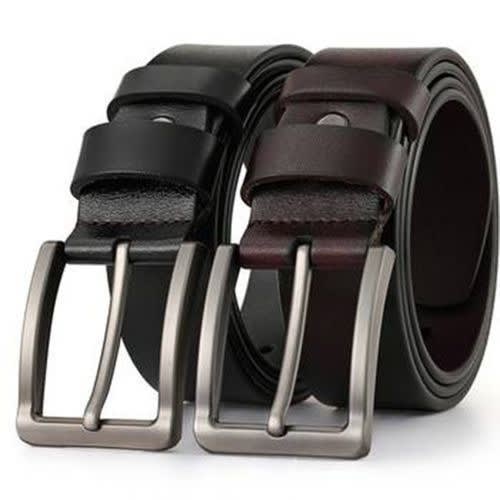Men Genuine Luxury Leather Belt - 2 In 1