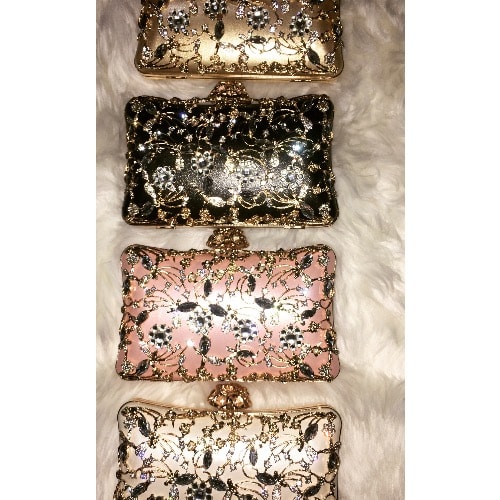 Floral Studded Unique Clutch Purse 4