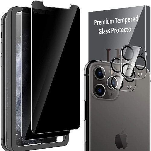 iPhone 12 Pro Privacy Screen With 2 Pieces Camera Lens Protector