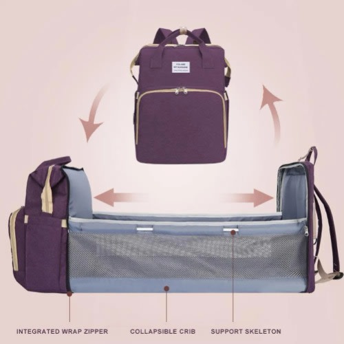 Multifunctional Baby Backpack / Diaper Bag With Convertible Crib Space