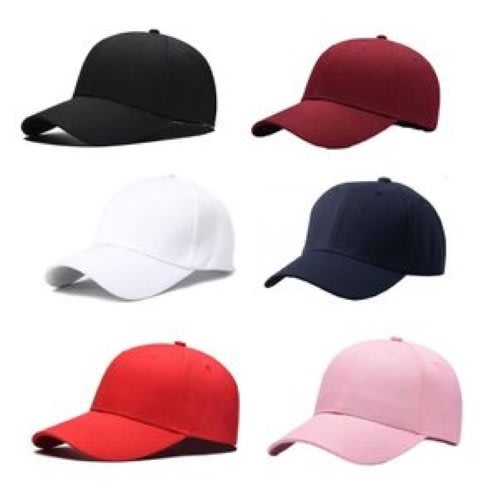 6 In 1 Unisex Plain Face Caps