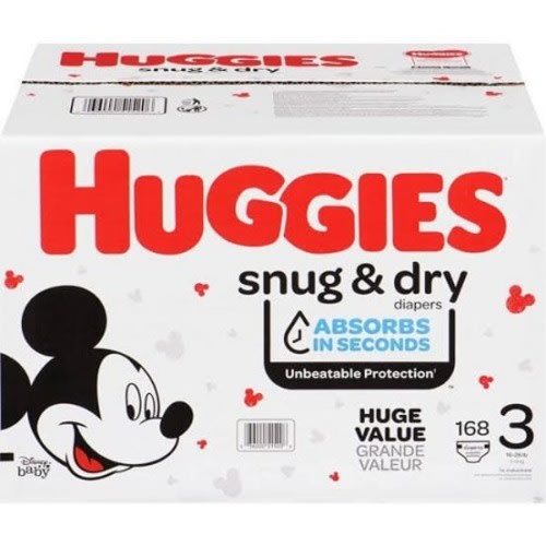 Huggies Snug & Dry Diapers - Size 3 - 168 Count