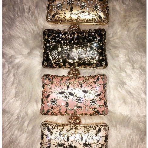 Floral Studded Unique Clutch Purse 3