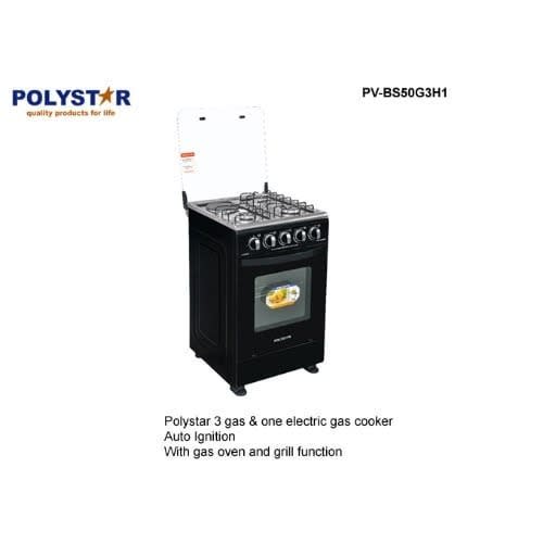 3 Burner + 1 Hotplate Gas Cooker With Grill Pv-hbs50g3h1