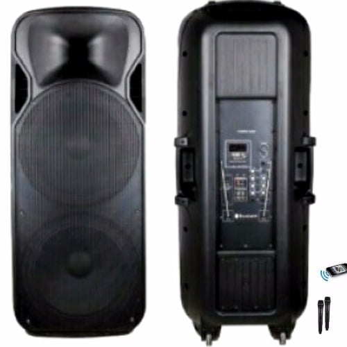 Rechargeable PA-System With Double Speakers and 2 Microphones
