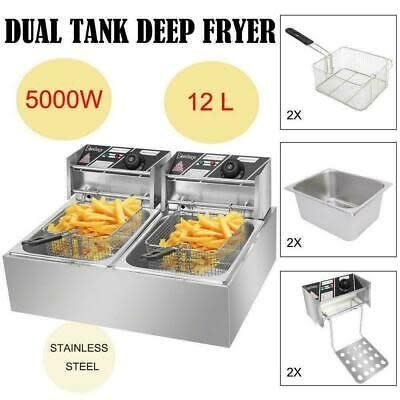 Commercial Deep Fryer -  Electric Dual Tank Deep Fryer -12L  - 5000W